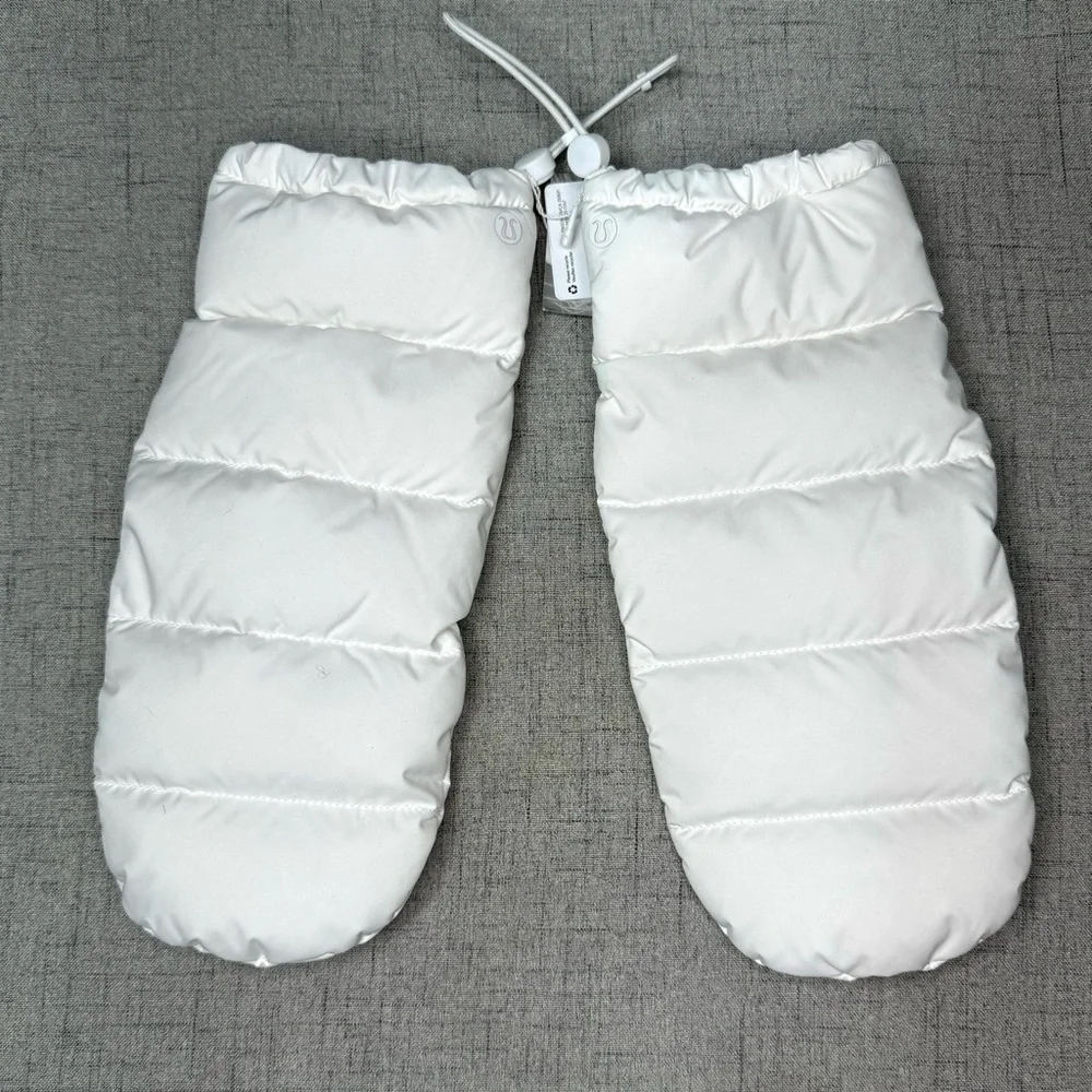 Lululemon Wunder Puff Down Mittens White Unisex Large XL NWT